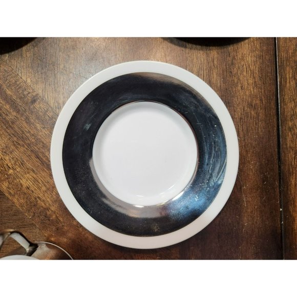 Vtg FF Japan (4) White w/Silver Expresso/Demitasse cups w/saucers Excellent! - Picture 9 of 16